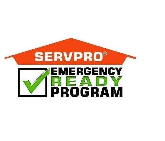 Orange SERVPRO house logo with Emergency Ready Profile underneath with a big green check mark.